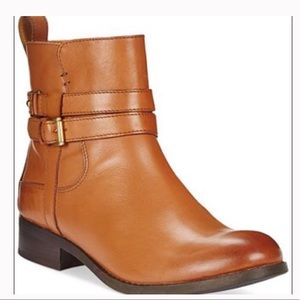 Clarks cognac leather ankle boots